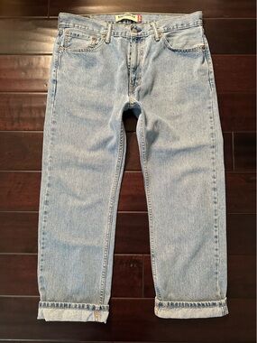 Levi’s 505 Straight Fit Jeans Men’s 36x29 Light Wash 100% Cotton Denim